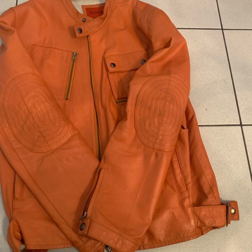 Nappa leather jacket 100% large and Iveco XXL work vest like new