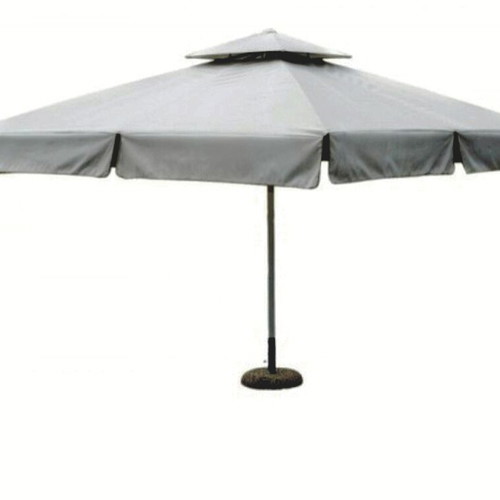 Professional heavy-duty umbrella like new, white with base 4x4