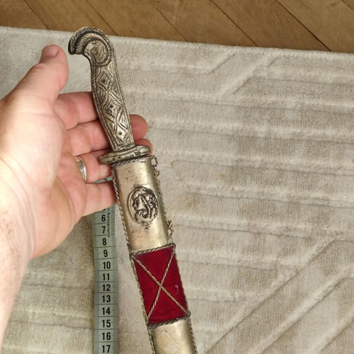 Decorative knife/kama with sheath inspired by Balkan and Caucasian blades like khanjar