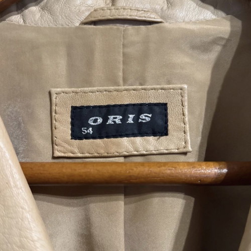 Oris leather jacket, beige, size 7XL
