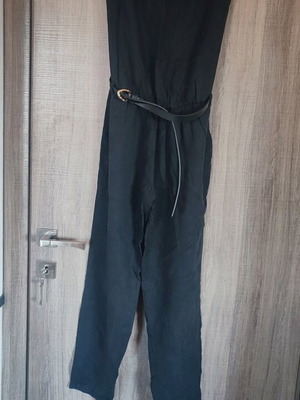Stradivarius strapless jumpsuit used, size S, black