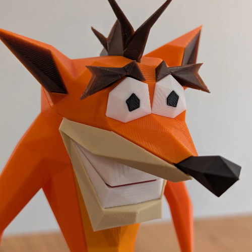 Crash Bandicoot Figure Low Poly PS1 23cm new