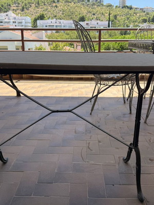 Μαρμάρινο τραπέζι με σιδερένια βάση, 120x60x72 εκ.