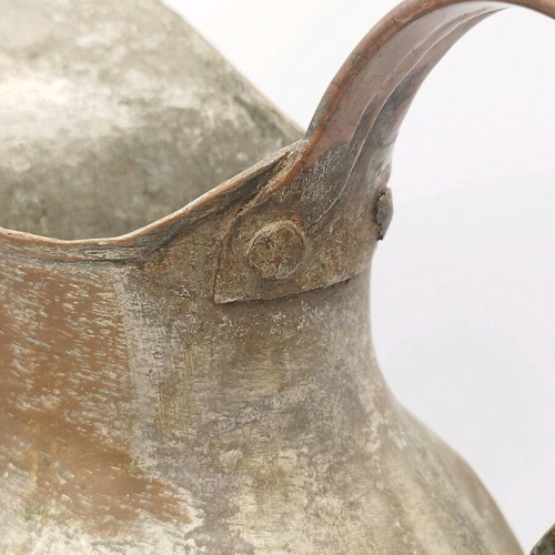 Copper Hand-Forged Rustic Water Pitcher Used