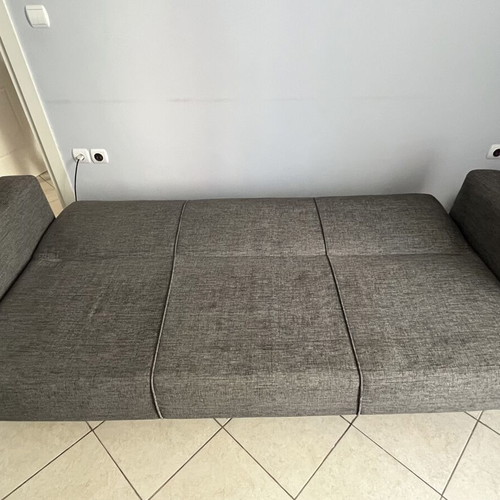 3-seater and 2-seater sofa beds with storage, grey