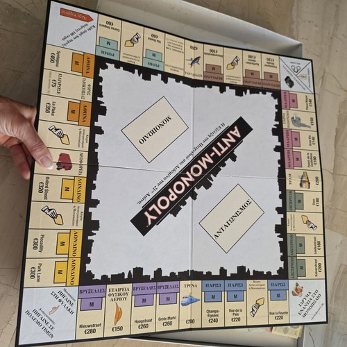 Anti-Monopoly board game used, Greek edition