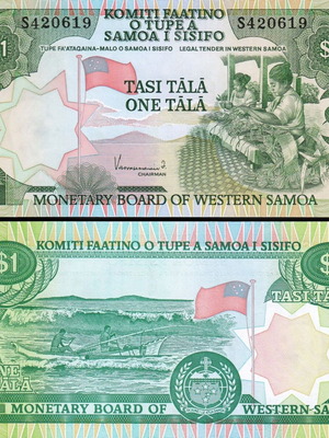 Δυτική Σαμόα 1 Tala τραπεζογραμμάτιο 1980 Καινούργιο