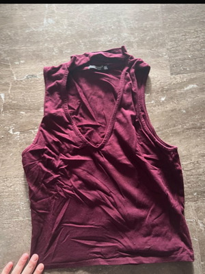 Bershka burgundy blouse new, elastic cotton, medium to XL