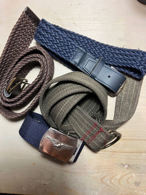 Pack of military and civilian belts all together