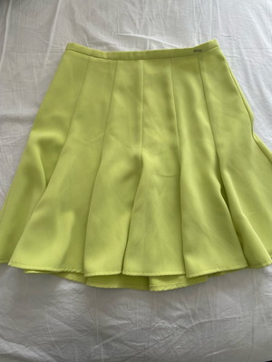Lime mini skirt used, A-line, high waist, Kocca
