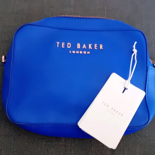Ted Baker cross body leather bag cobalt blue new