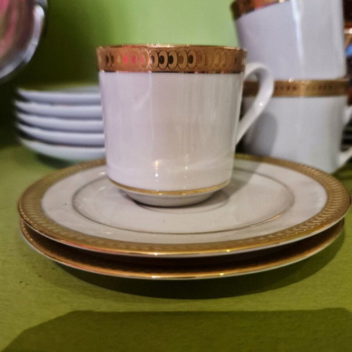 Vintage coffee set like new, 5 pieces with 6 Ionia dessert plates