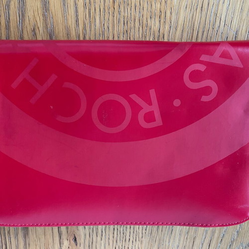 Rochas wallet used, rectangular with card and coin holder, red
