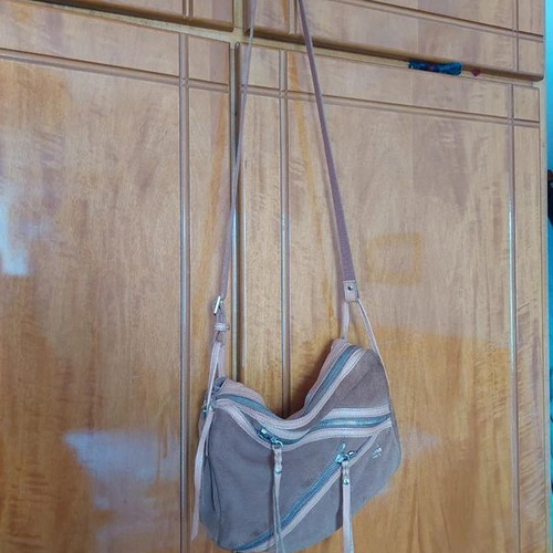 Brown suede Mila Louise messenger bag like new, crossbody