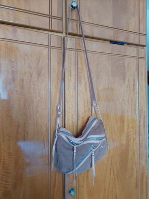 Brown suede Mila Louise messenger bag like new, crossbody