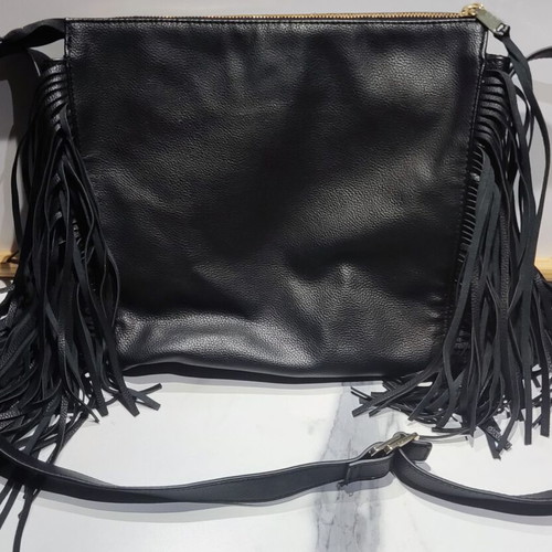 H&M crossbody bag used with black fringes