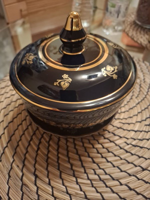M.T. Ceramics vintage χειροποίητη κεραμική μπιζουτιέρα με χρυσό 24Κ