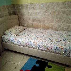 Κρεβάτι μονό με στρώμα 0.90Χ2.00