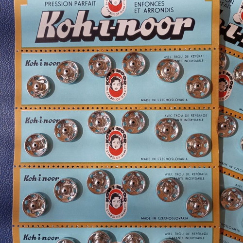 Metal snap fasteners from Czechia 15mm new, 72 pairs