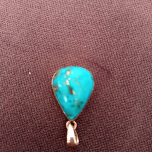 Turquoise Energy Crystal Silver Pendant new