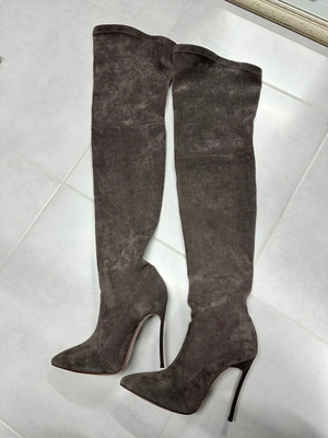 Casadei suede boots new, gray, size 39