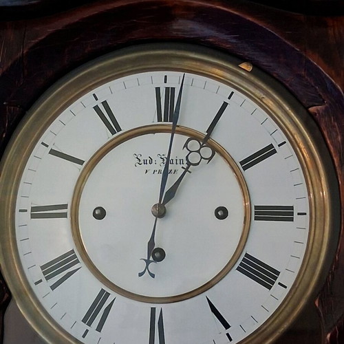 Wall clock carved wood from Prague, like new, 18th-19th century
