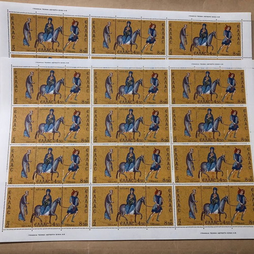 Christmas Stamp Sheets 1974 and 1980, 32 Rows, Like New