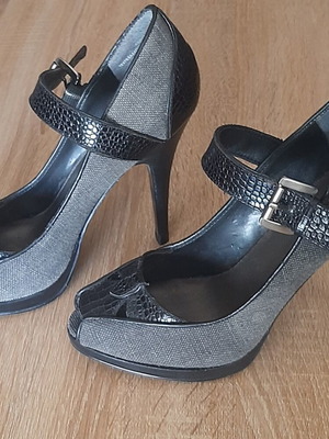 Nine West ψηλοτάκουνα piptoes από δέρμα και ύφασμα σαν καινούργια