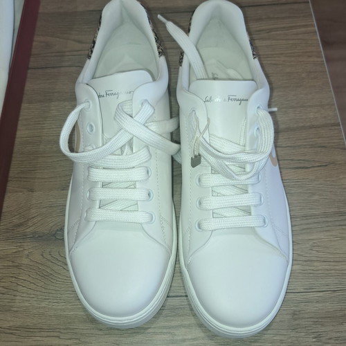 Salvatore Ferragamo men's white sports shoes new