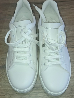 Salvatore Ferragamo men's white sports shoes new