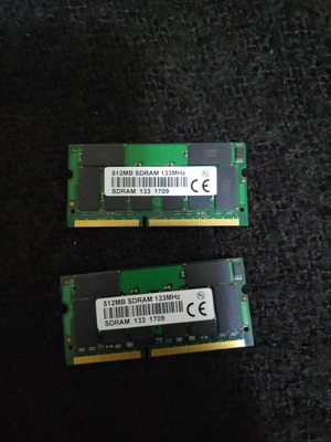 Sd-Ram - 512 MB - Set 1GB - 133 MHZ - So-Dimm