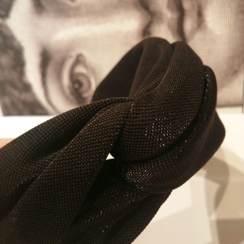 Headbands new, set of 2 chocolate satin and black lame