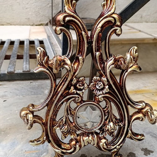 Vintage decorative table piece with crystal Rococo style