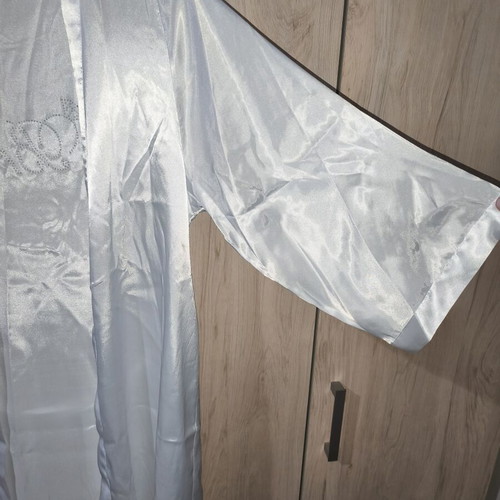 Bride robe size XL and men's and women's Just Married glasses like new