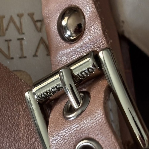 Vince Camuto leather flat sandals used, size 38, brown with studs