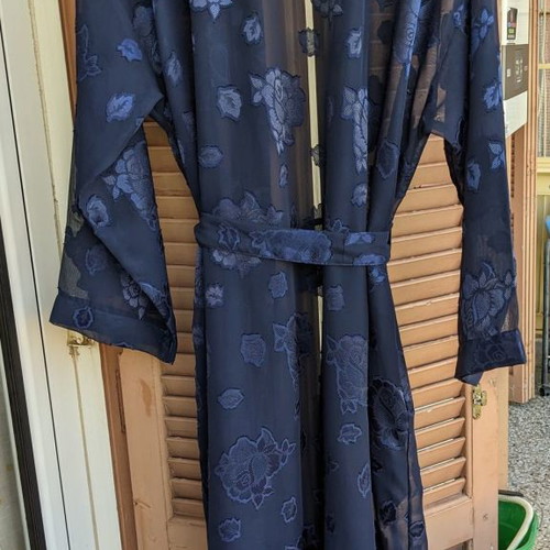 Jean Marie kimono used blue transparent with rose pattern