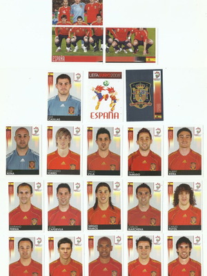 Panini Euro 2008 Spain Football Stickers set of 21 like new