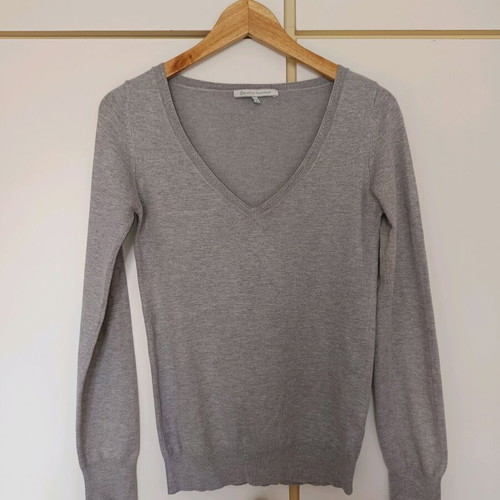 Bershka knitted long-sleeve gray blouse like new, size M