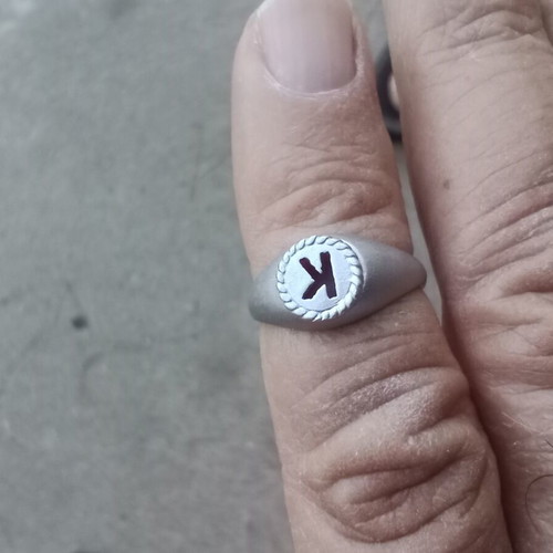 Ring Apefthon silver 925° chevalier matte finish like new