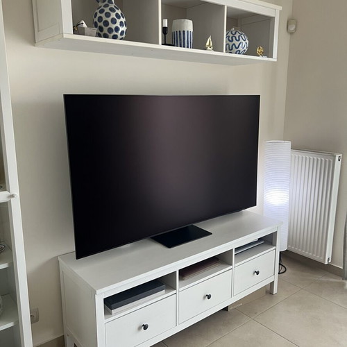 Hemnes TV furniture and shelf set used, white solid wood