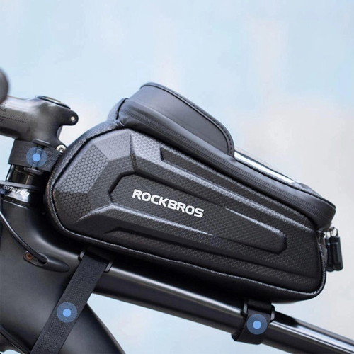 Rockbros B68-1 armored bicycle bag with phone holder 1.7l, black