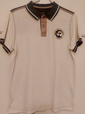 Napapijri polo shirt used, size M, white multicolor