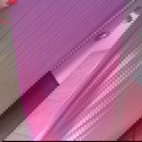 Μάξι φόρεμα πλισέ καινούργιο, ντεγκραντέ αποχρώσεις μοβ ροζ, one size