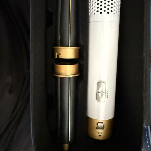 Hot Hair Styler new with 2 combs, air attachment, 2 curlers, leather case