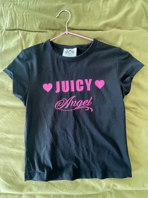 Juicy Couture Angel T-shirt, black and pink, size S