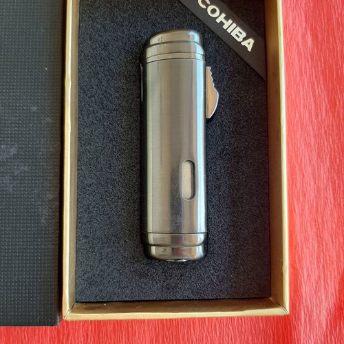 Cohiba Turbo Gun Metal lighter used, 4 flames