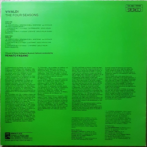 Antonio Vivaldi The Four Seasons LP used, classical