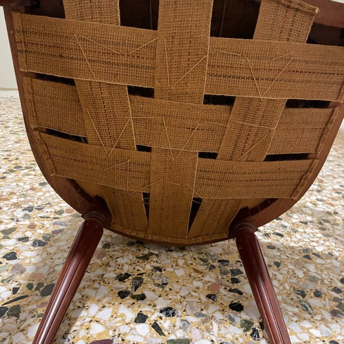 Classic neoclassical Louis-style armchair used, solid wood, vintage