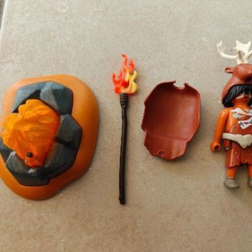 Playmobil 5104 Fire Keeper figure used, complete without box