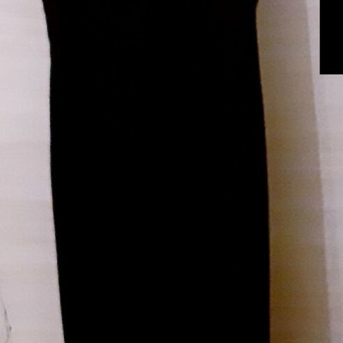 Anna Ryska Glamour Long Evening Dress Large 40 Black cool wool like new